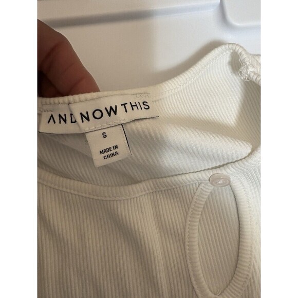 And Now This Ribbed Top With Cutouts Sz Small White - Picture 2 of 4